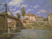 Alfred Sisley The Bridge at Villeneuve-la-Garenne oil on canvas